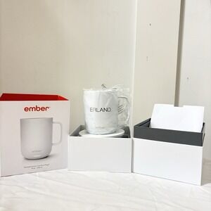 Ember Temperature Control Mug 2 White Smart Mug 10oz NEW in Box ERLAND Logo